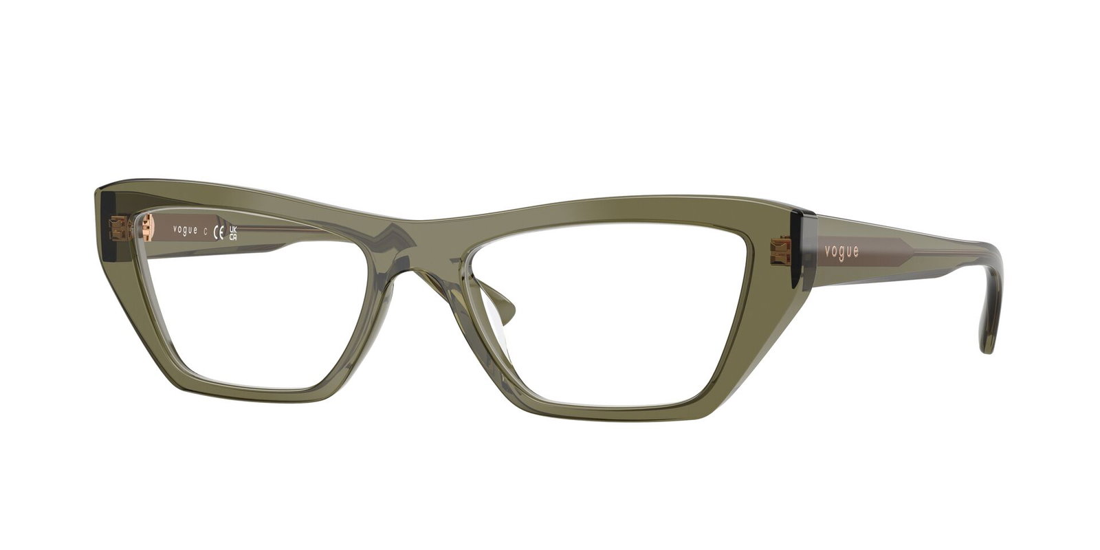 Vogue 0VO5701U 3289 – Olivgrün transparent Damenbrille Butterfly